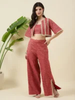 Brick RedBrocade Co-ord Set_IMG_6968