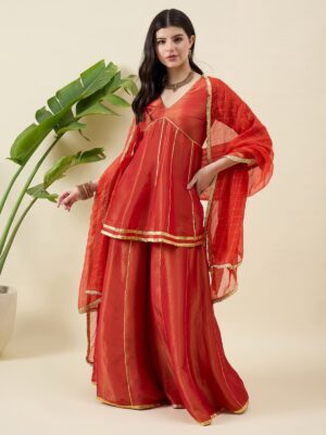 Women Regular Kurti with Sharara & Dupatta