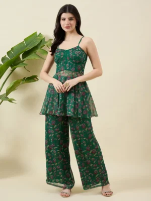 Floral Print Green Co-Ord Set