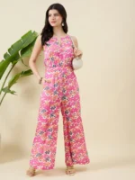 Multicolor Printed Cotton Jumpsuit