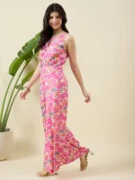 Multicolor Printed Cotton Jumpsuit