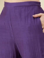Purple Brocade Kurta Set