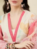 Printed Pink Organza Co-ord Set