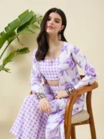 Lavender Printed Cotton Co-ord Set