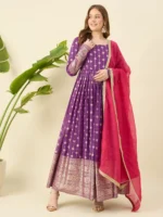 Purple Anarkali set with Pink Dupatta ( Meher)