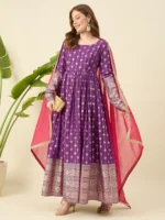 Purple Anarkali set with Pink Dupatta ( Meher)