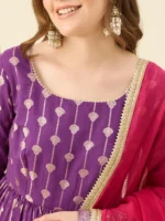 Purple Anarkali set with Pink Dupatta ( Meher)