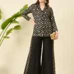 Black Brocade Co-ords Set