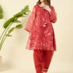 Printed Red Kurta Set