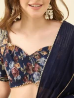 Dark Blue Top and Skirt with Dupatta