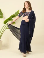 Dark Blue Top and Skirt with Dupatta