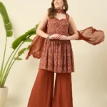 Brown Sharara Set with Dupatta
