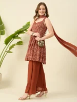 Brown Sharara Set with Dupatta