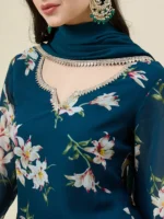 Printed Blue Kurta and Sharara Set