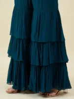 Printed Blue Kurta and Sharara Set