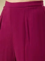 Printed Wine Kurta with Palazzo Set