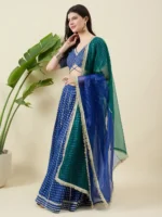 Royal Blue Banarasi Silk Lehenga Set