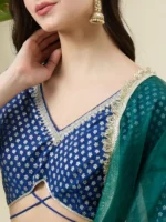 Royal Blue Banarasi Silk Lehenga Set