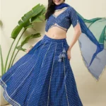 Royal Blue Banarasi Silk Lehenga Set