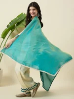 Teal and Golden Kurta Set