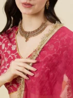 Yellow and Magenta Banarasi Silk Lehenga