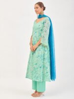 Women Floral Printed Anarkali Kurta with Trousers & Dupatta - Image 6