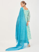 Women Floral Printed Anarkali Kurta with Trousers & Dupatta - Image 3