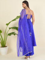 Women Ethnic Motifs Printed Tiered Sequinned Kurta with Palazzos & With Dupatta - Image 5