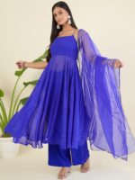 Women Ethnic Motifs Printed Tiered Sequinned Kurta with Palazzos & With Dupatta - Image 4