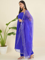 Women Ethnic Motifs Printed Tiered Sequinned Kurta with Palazzos & With Dupatta