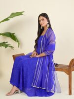 Women Ethnic Motifs Printed Tiered Sequinned Kurta with Palazzos & With Dupatta - Image 9