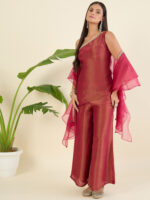 Women Regular Thread Work Top with Palazzos & With Dupatta