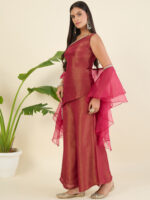 Women Regular Thread Work Top with Palazzos & With Dupatta - Image 5