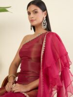 Women Regular Thread Work Top with Palazzos & With Dupatta - Image 2