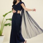 Shimmer Draped Saree And blouse