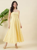 Checked Fit & Flare Midi Dress - Image 3