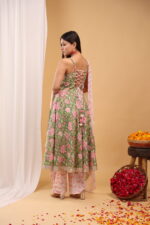 Olive Bloom Floral Anarkali Kurta Set with Dupatta - Image 6