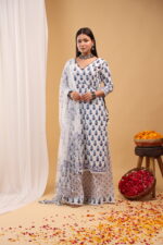 Indigo Bloom Hand-Block Printed Sharara Set