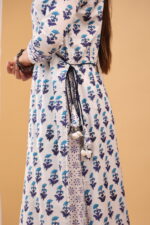 Indigo Bloom Hand-Block Printed Sharara Set - Image 4