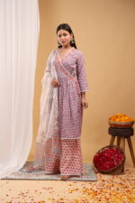 Blush Bloom Printed Kurta Set with Dupatta - Image 2