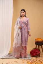 Blush Bloom Printed Kurta Set with Dupatta