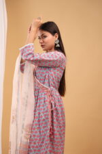 Blush Bloom Printed Kurta Set with Dupatta - Image 4