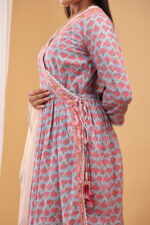 Blush Bloom Printed Kurta Set with Dupatta - Image 6