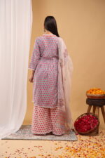 Blush Bloom Printed Kurta Set with Dupatta - Image 7