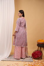 Blush Bloom Printed Kurta Set with Dupatta - Image 3