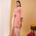 Rosé Charm Printed Kurta Palazzo Set with Dupatta