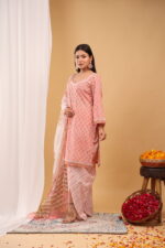 Rosé Charm Printed Kurta Palazzo Set with Dupatta