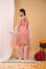 Rosé Charm Printed Kurta Palazzo Set with Dupatta - Image 5