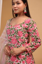 Blush Garden Floral Printed Kurta Set with Dupatta - Image 5