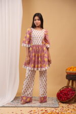 Rosewood Garden Printed Kurta Palazzo Set with Dupatta - Image 5